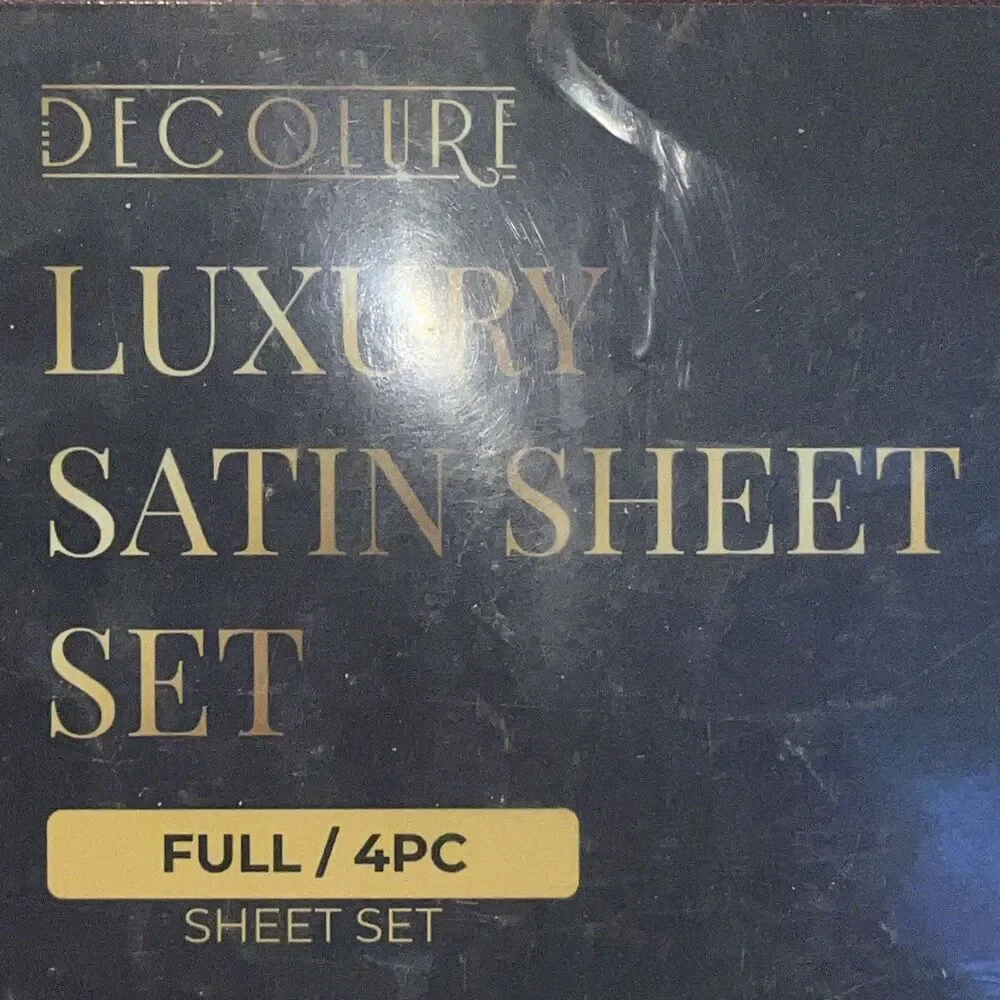 DECOLURE LUXURY SATIN SHEET SET FULL Maroon 4 PIECES